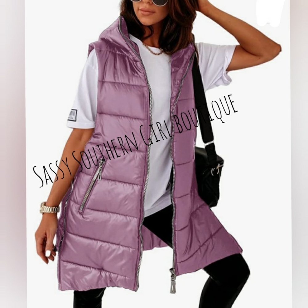 ⭐🆕 Lavender long puffer vest